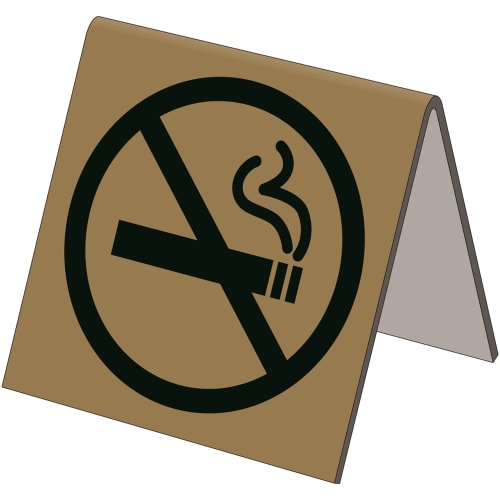 No Smoking Easel Sign, Black/Gold